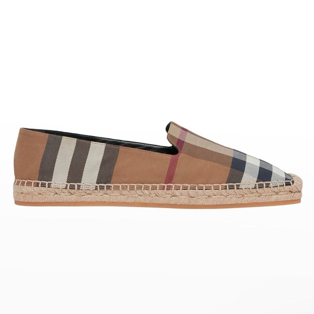 NWT 100% Authentic Burberry Alpot Check Espadrille Slip-On Loafers